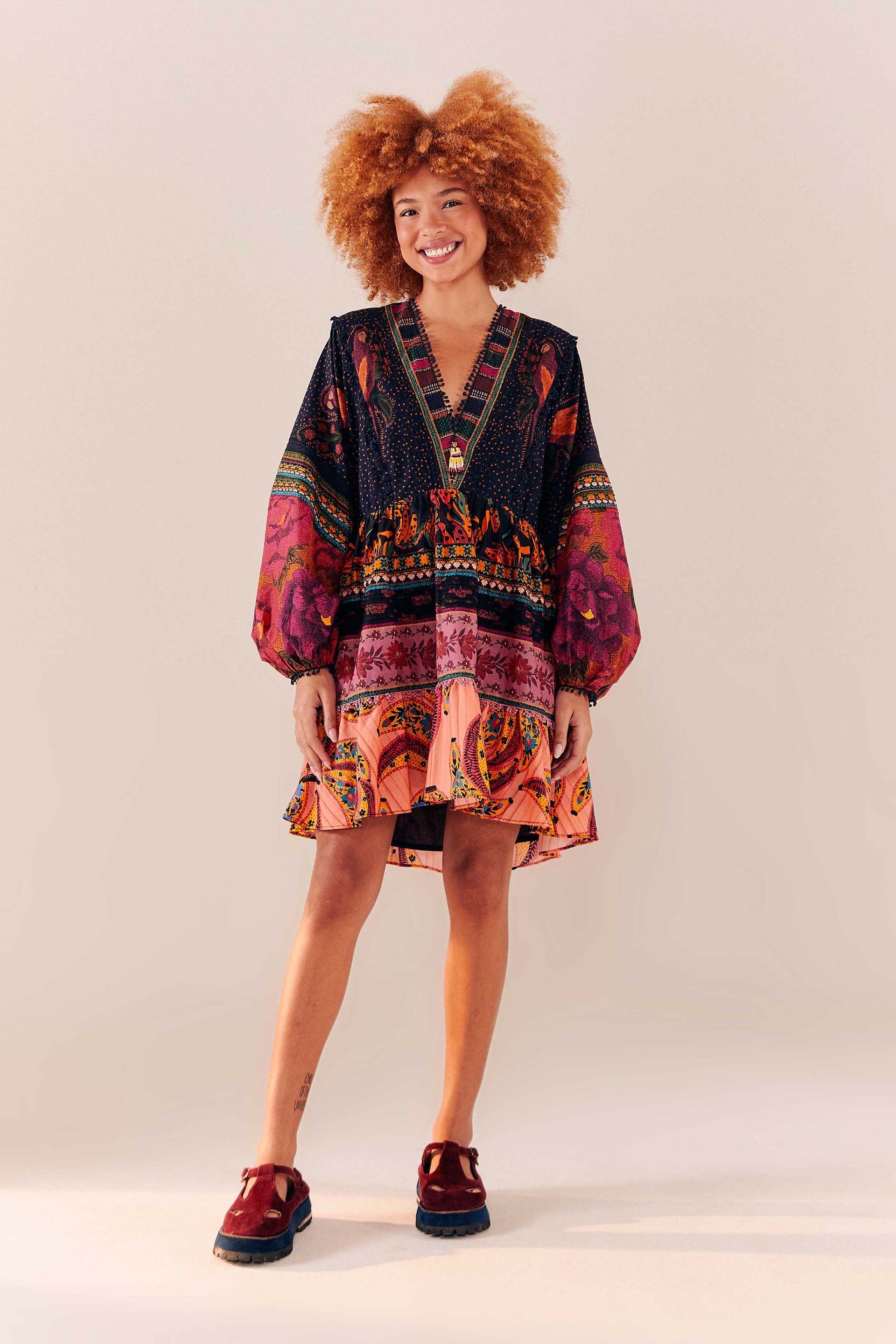 PATCHWORK MINI DRESS | Mixed Prints ...